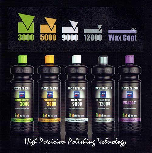 Cartec Refinish line: professionele polijstmiddelen in verschillende stappen